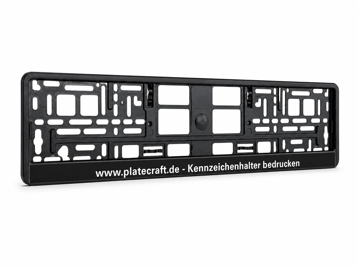Personalisierter Kennzeichenhalter mit Digitaldruck – Nahaufnahme